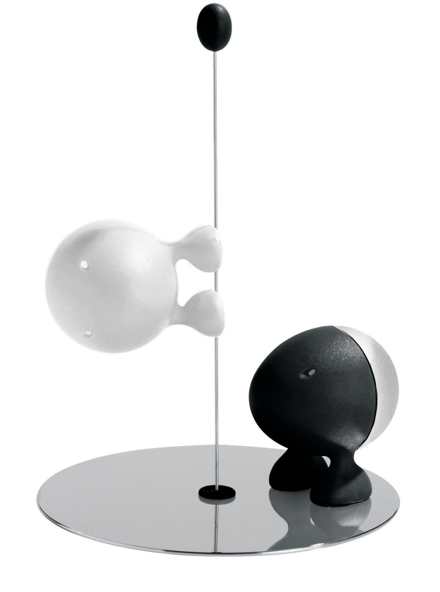 Alessi Lilliput Menage: Design Salz- und Pfefferstreuer Set aus Thermoplastischem Harz und Edelstahl.