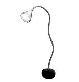 Graue Artemide Stehleuchte "Pipe Terra" mit flexiblem Arm und hellem Licht. Designleuchte für Wohnzimmer.