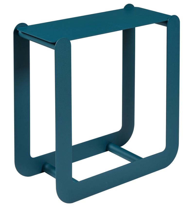 Nevado Holztrage von Fermob, blau, aus Metall, für Kaminholz, modernes Design.