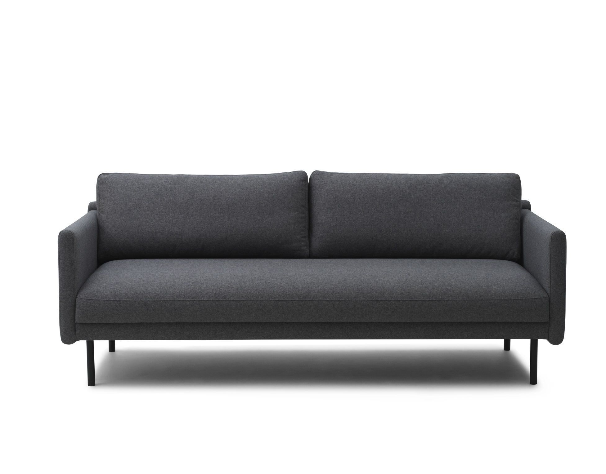 Graues Rar Sofa 3-Sitzer von Normann Copenhagen mit minimalistischem Design und schwarzen Füßen.