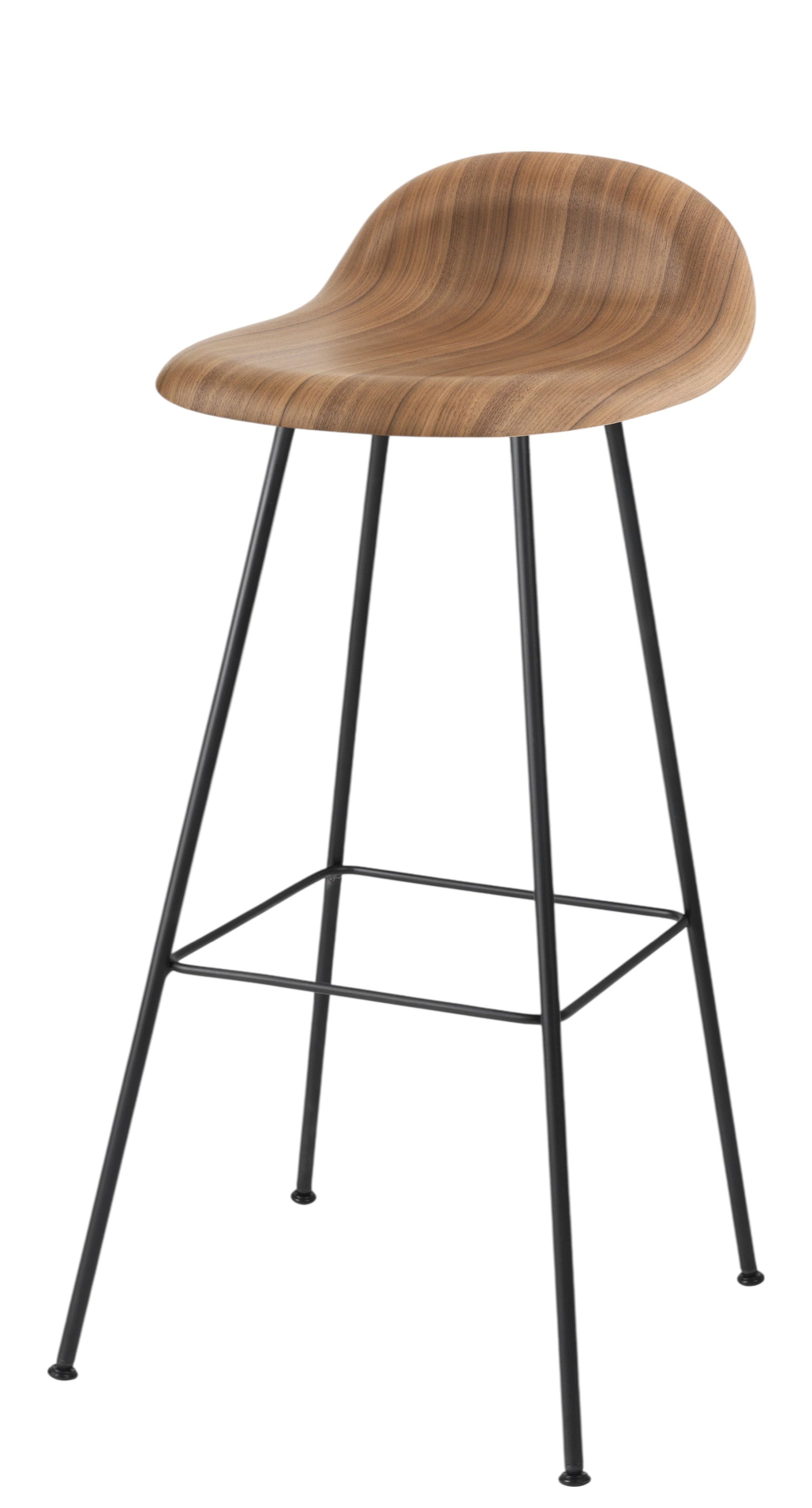 3D Barhocker 75 Walnuss - Filzgleiter Gubi