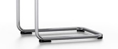 Detailaufnahme: Vitra .05 / .06 Stuhlbeine mit Gleitern. Ersatzgleiter für Stühle kaufen.
