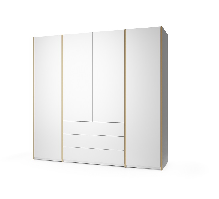 Weißer MODULAR PLUS Schrank von Müller Möbelwerkstätten mit Türen und Schubladen, modernes Design.