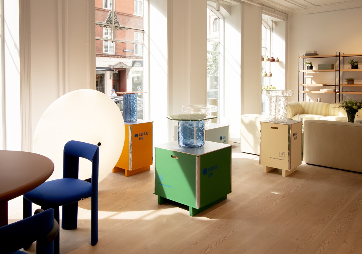 Soda Beistelltisch Miniforms B 38 x T 38 x H 45 cm / Muranoglas transparent