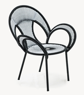 Türkis-brauner Banjooli Sessel von Moroso: Design-Sessel mit auffälliger Flechtstruktur für Wohnzimmer und Garten.