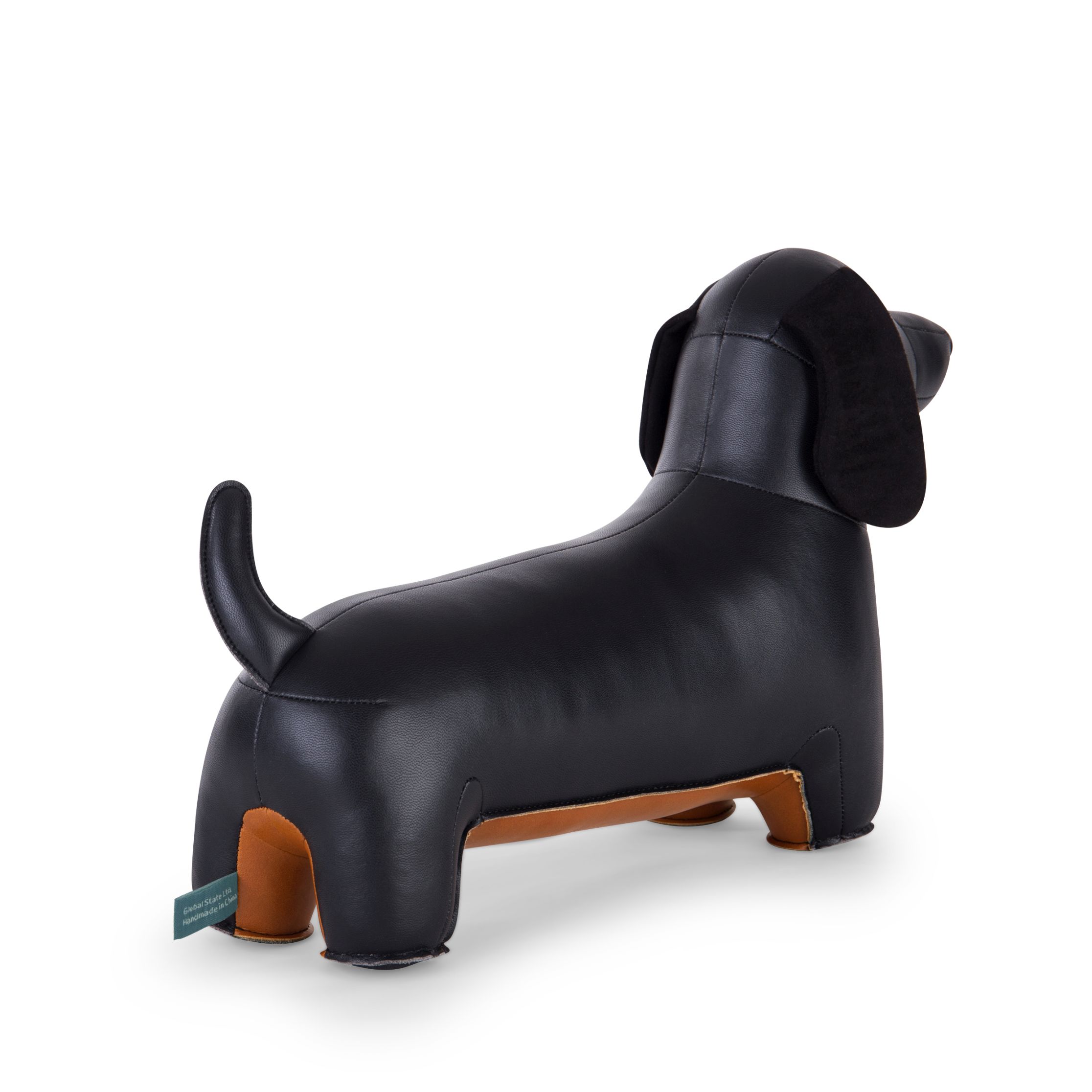 Türstopper Dackel in Schwarz und Tan von Züny, dekorativer und schwerer Türhalter in Hundeform.