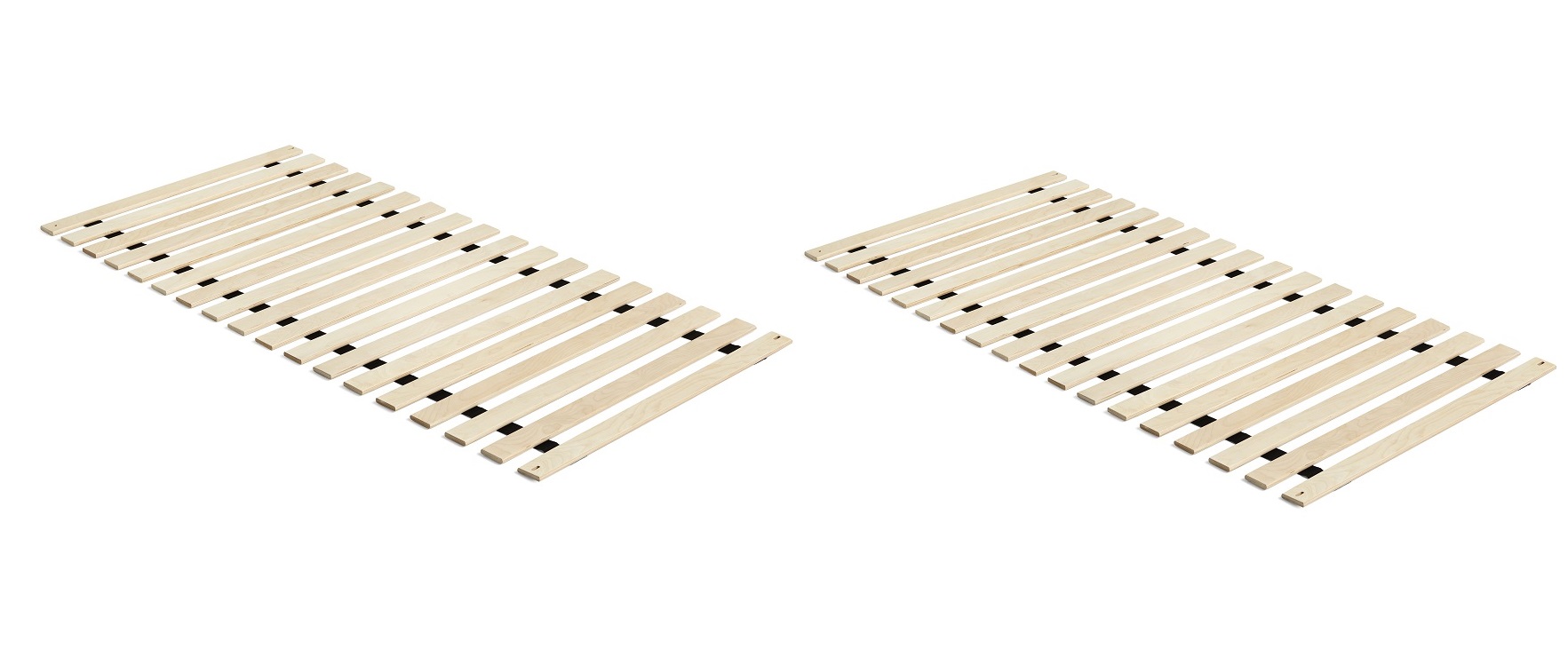 Zwei Standard Lattenroste aus hellem Holz für Betten, geeignet für Connect Bettgestelle.