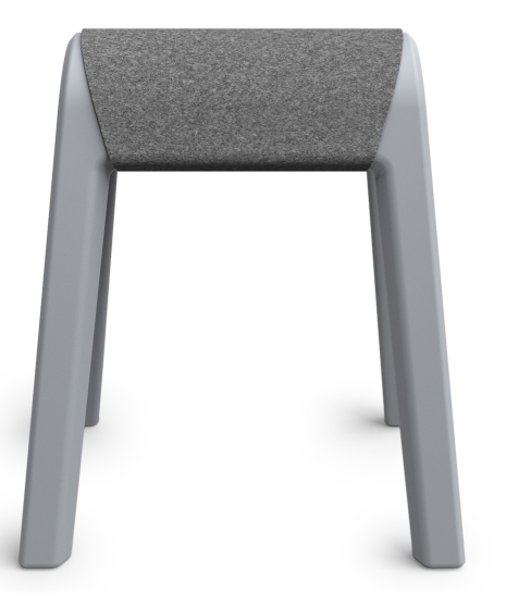 Wilkhahn Sitzauflage Programm 204 in Anthrazit: Gepolsterte Sitzfläche mit grauem Bezug und silberfarbenem Gestell.