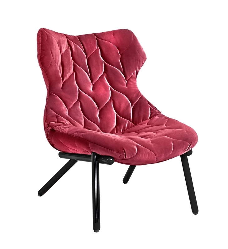 Foliage Sessel Samt Kartell Purpurrot