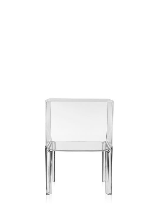 Transparente Kartell Ghost Buster Kommode, kleine Nachttisch-Variante aus Kunststoff, modernes Designmöbel für Schlafzimmer.
