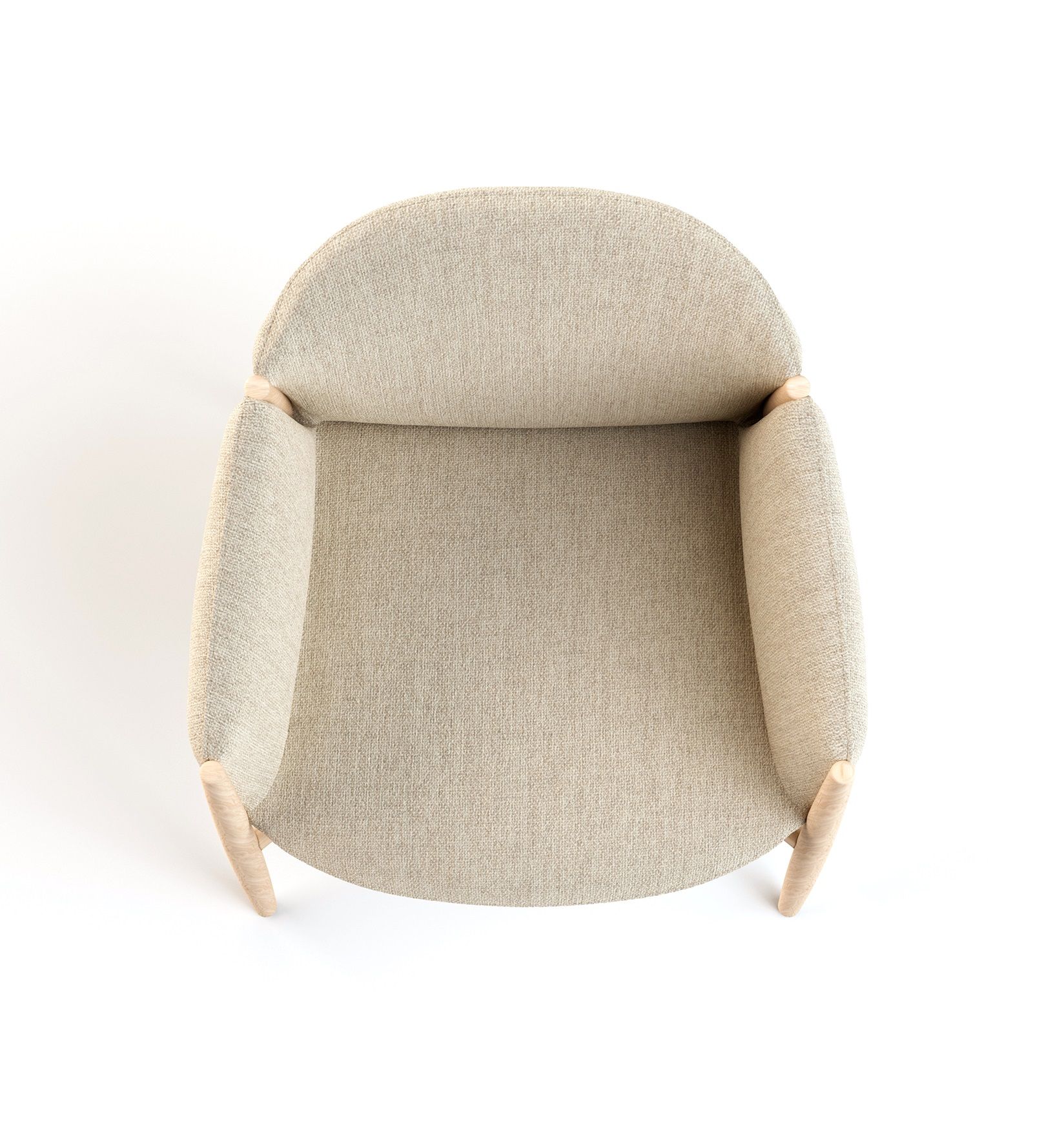 Kagu Stuhl mit Armlehnen Holzgestell Cor