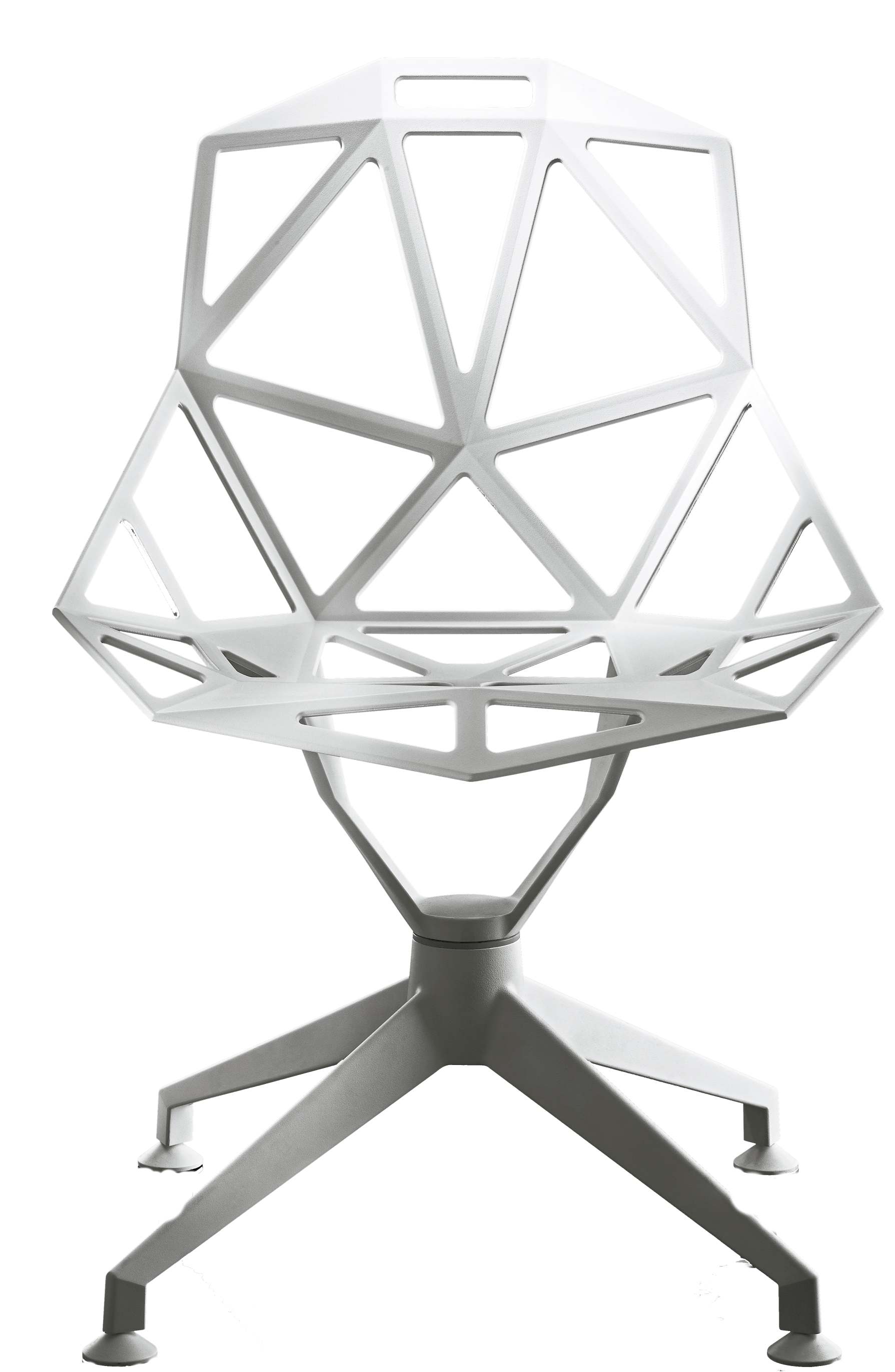 Weißer Chair One Stuhl von Magis mit geometrischem Design und Viersternfuß. Moderner Designstuhl.