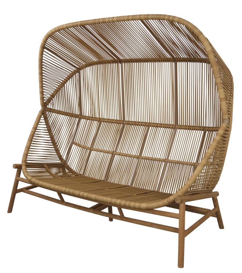 Hive 2-Sitzer Sofa von Cane-Line: Outdoor-Sofa aus Rattan mit einzigartigem, überdachtem Design.