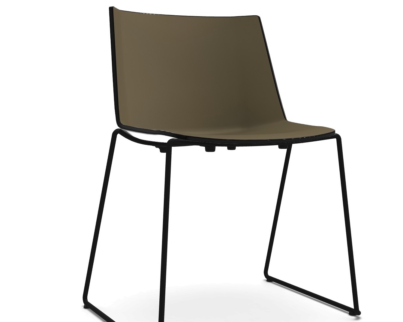 AÏKU Stuhl mit schwarzem Kufengestell von MDF Italia, moderner Designstuhl für Esszimmer und Büro.