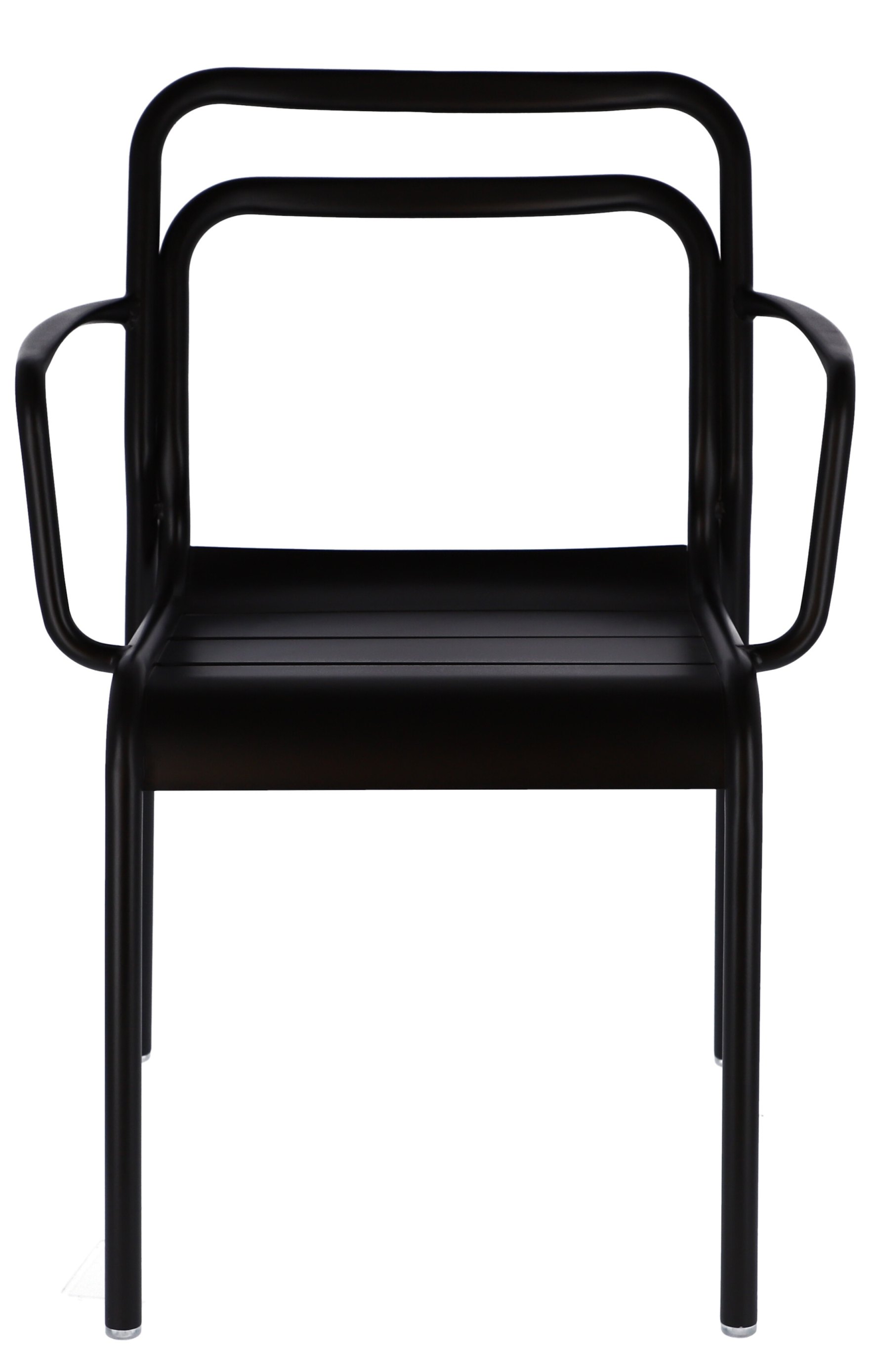 Schwarzer Live Stapelsessel von Jan Kurtz für den Außenbereich, moderner Gartenstuhl mit Armlehnen.