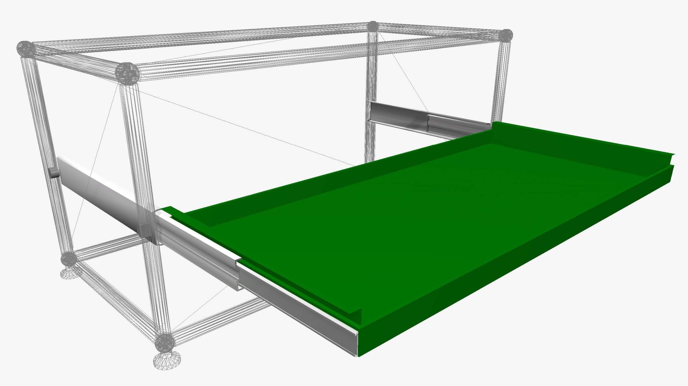 USM Haller Ausziehtablar in Grün, Ersatzteil für Möbelbausystem, 75 x 50 cm, zur individuellen Konfiguration.