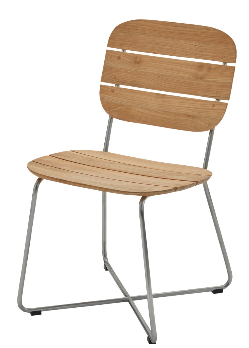 Lilium Chair Stuhl von Skagerak: Outdoor-Stuhl aus Teakholz mit Stahlgestell, Gartenmöbel.