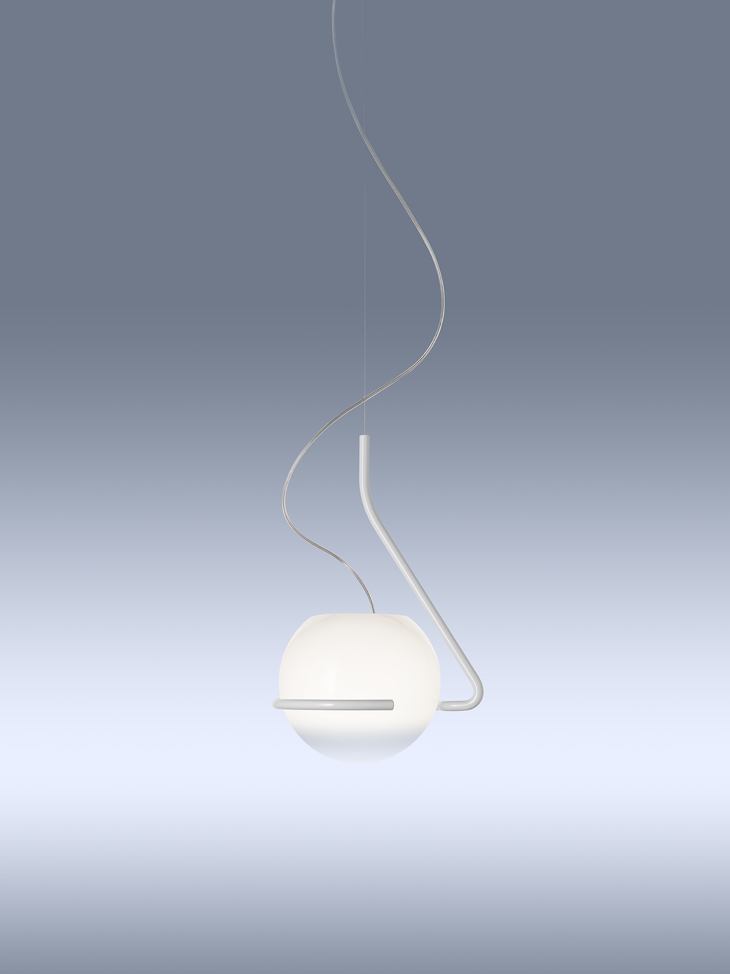 Weiße Tonda Pendelleuchte von Foscarini mit runder Form und minimalistischem Design für moderne Innenräume.