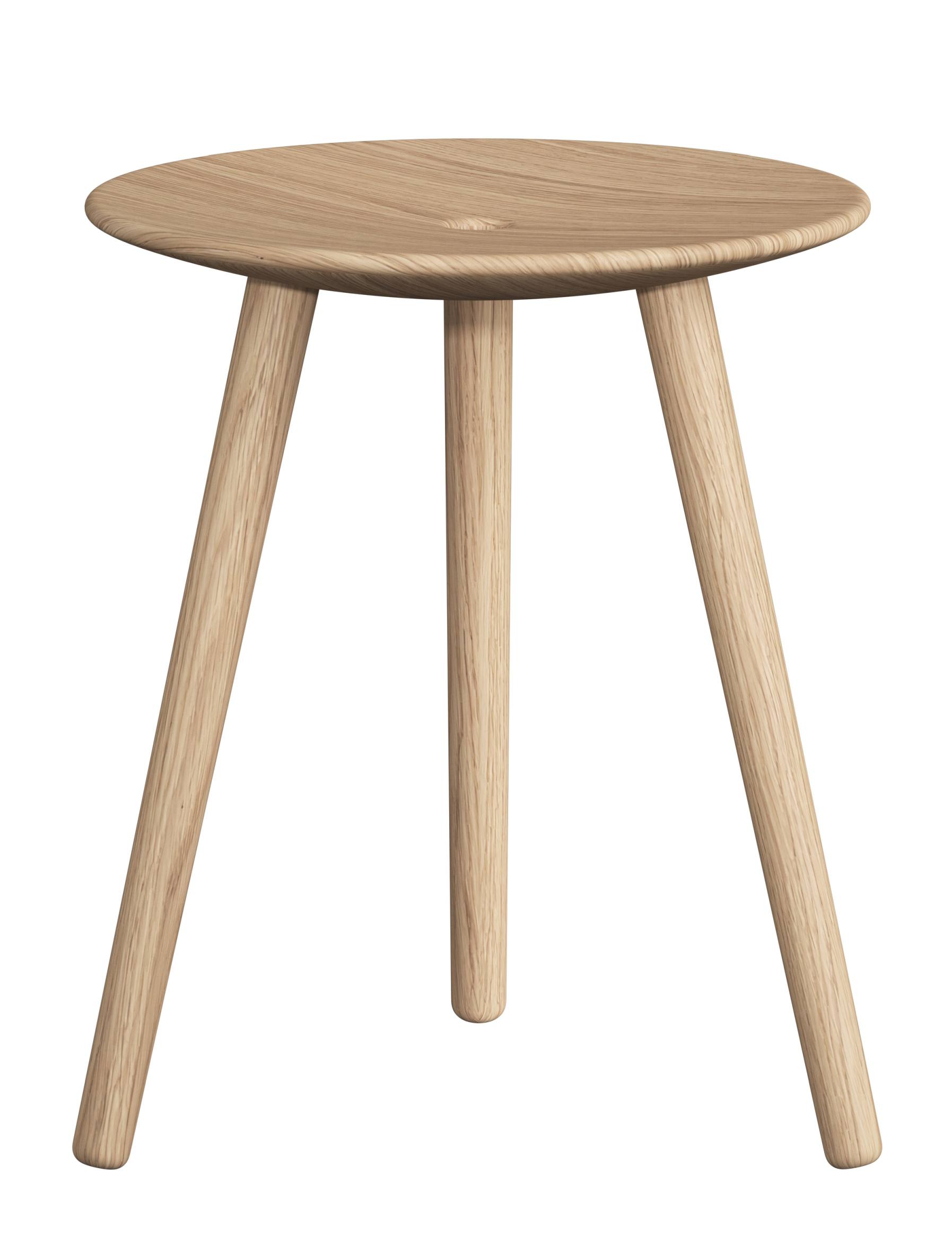 DI Volo Hocker von novoform: Runder, heller Holz-Hocker mit drei Beinen. Moderner skandinavischer Stil.