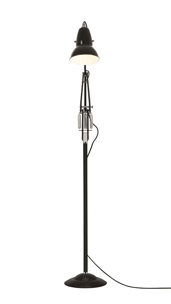 Schwarze Anglepoise Original 1227 Stehleuchte: Verstellbare Designerlampe für Wohnzimmer und Büro.
