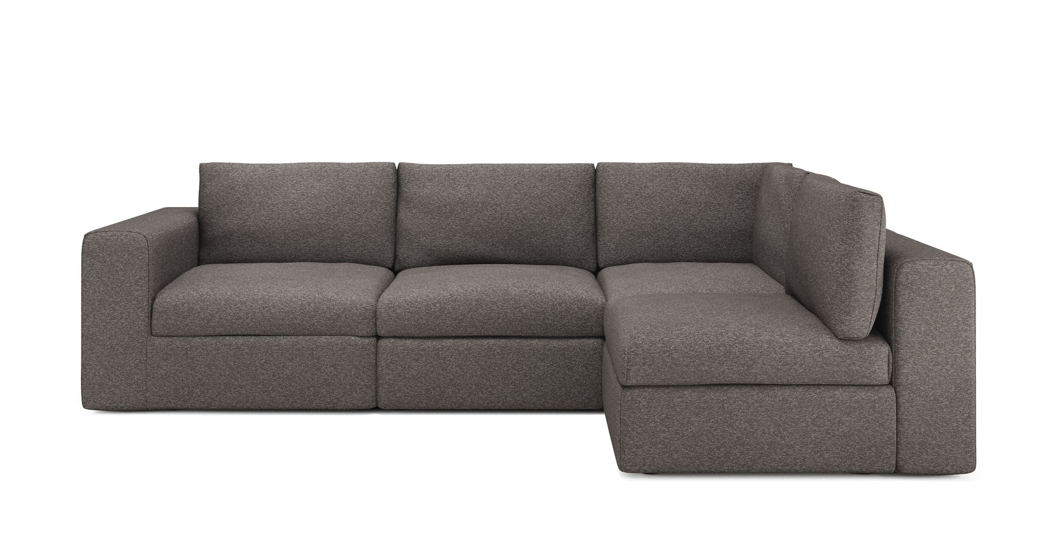 Mellow Modulsofa in Granit mit Liegeposition rechts von Ethnicraft, modernes Ecksofa.
