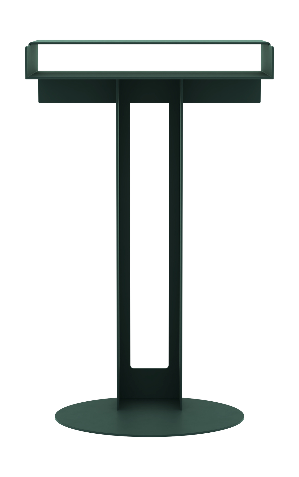 Umbra farbener Meta Side Table Beistelltisch von New Tendency mit runder Basis und Ablage.