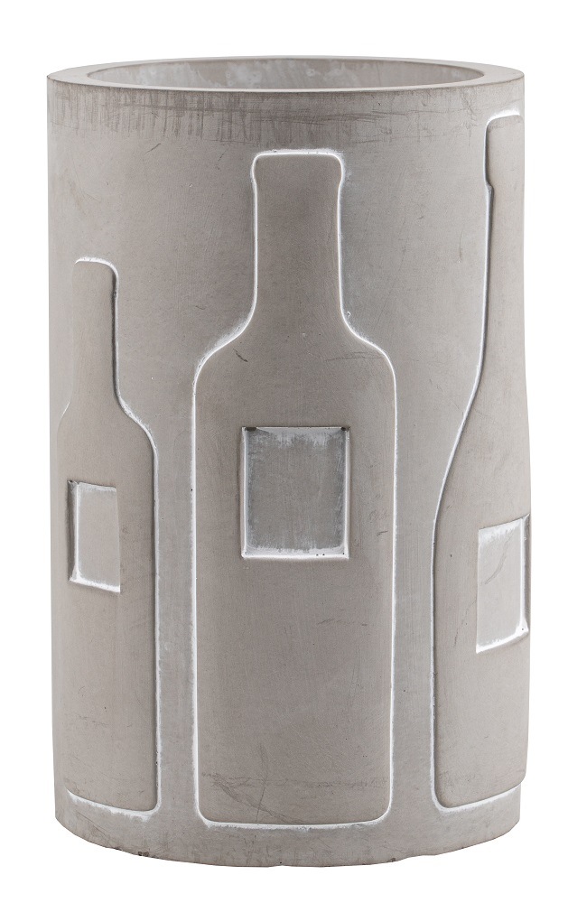 Grauer DINING Flaschenkühler von Räder mit Flaschen-Reliefmuster für Wein, Sekt oder Wasser.