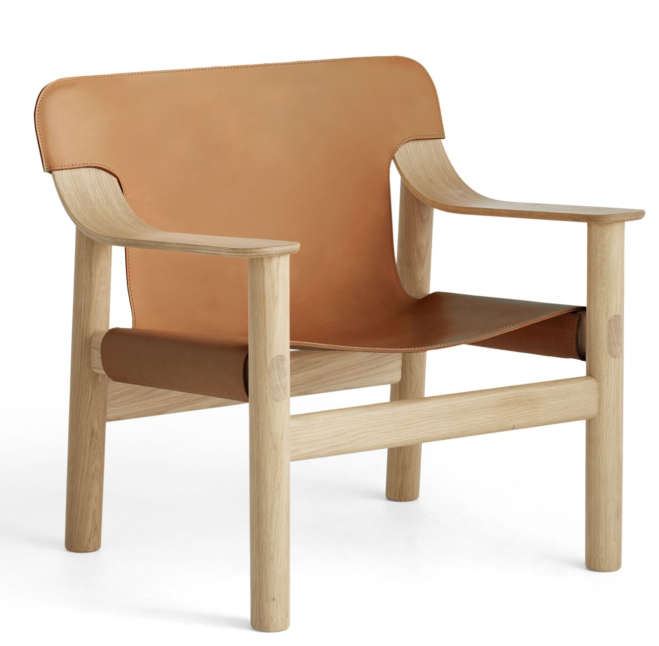 Bernard Chair Sessel von Hay: Massivholz Eiche mit brandyfarbenem Leder, moderner Design Sessel.