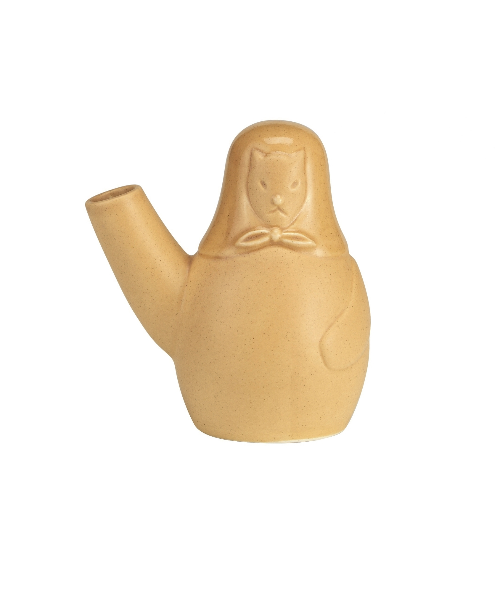 Beige Artek Vase in Hundeform, Osterdekoration, Keramik, modernes Design für Wohnaccessoires.