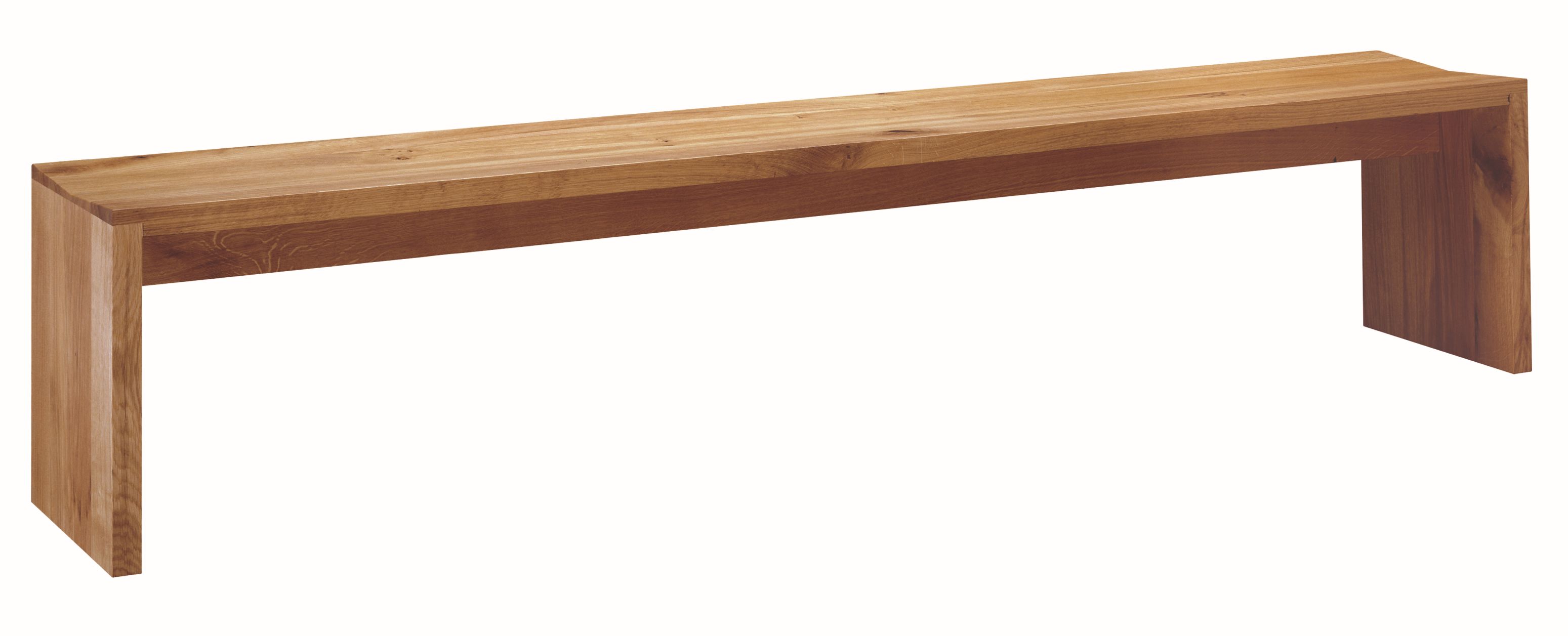 BE01 Calle Bank von e15 aus massivem geöltem Eichenholz, moderne Holzbank für Esszimmer.