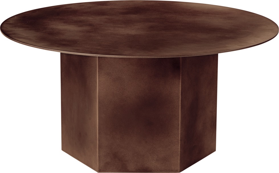 Epic Couchtisch von Gubi, Stahl, rund, braun, modernes Design für Wohnzimmer und Lounge.