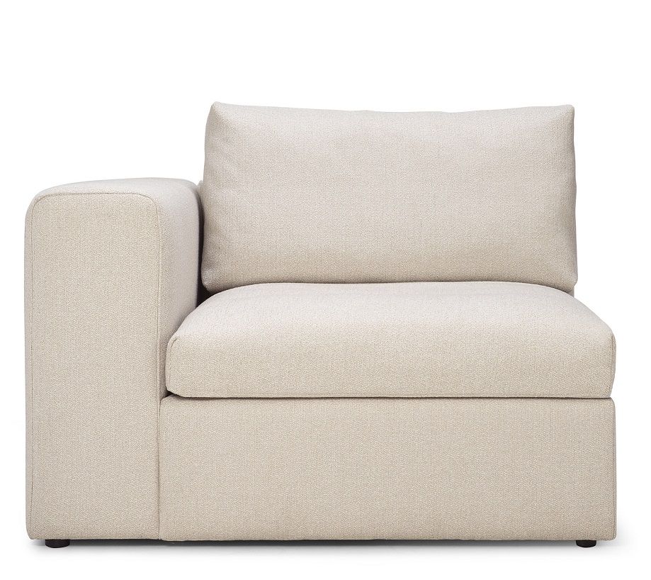 Mellow Sofa in Off White mit rechter Armlehne von Ethnicraft, Detailansicht.