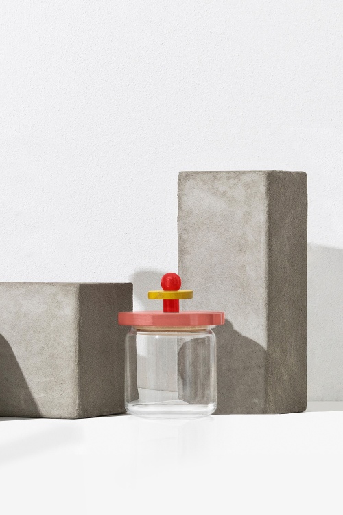 Küchendose ES16/75 H 17 cm Alessi  Gelb, Schwarz und Weiß EINZELSTÜCK