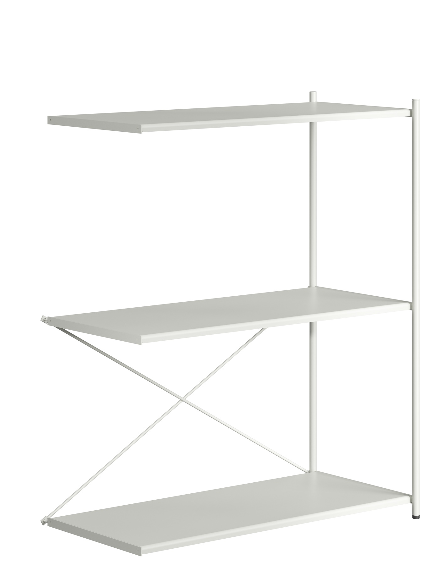 Arturo Anbaumodul: Weißes 3er Modul Regal von novoform, minimalistisches Design für Wohnzimmer und Büro.