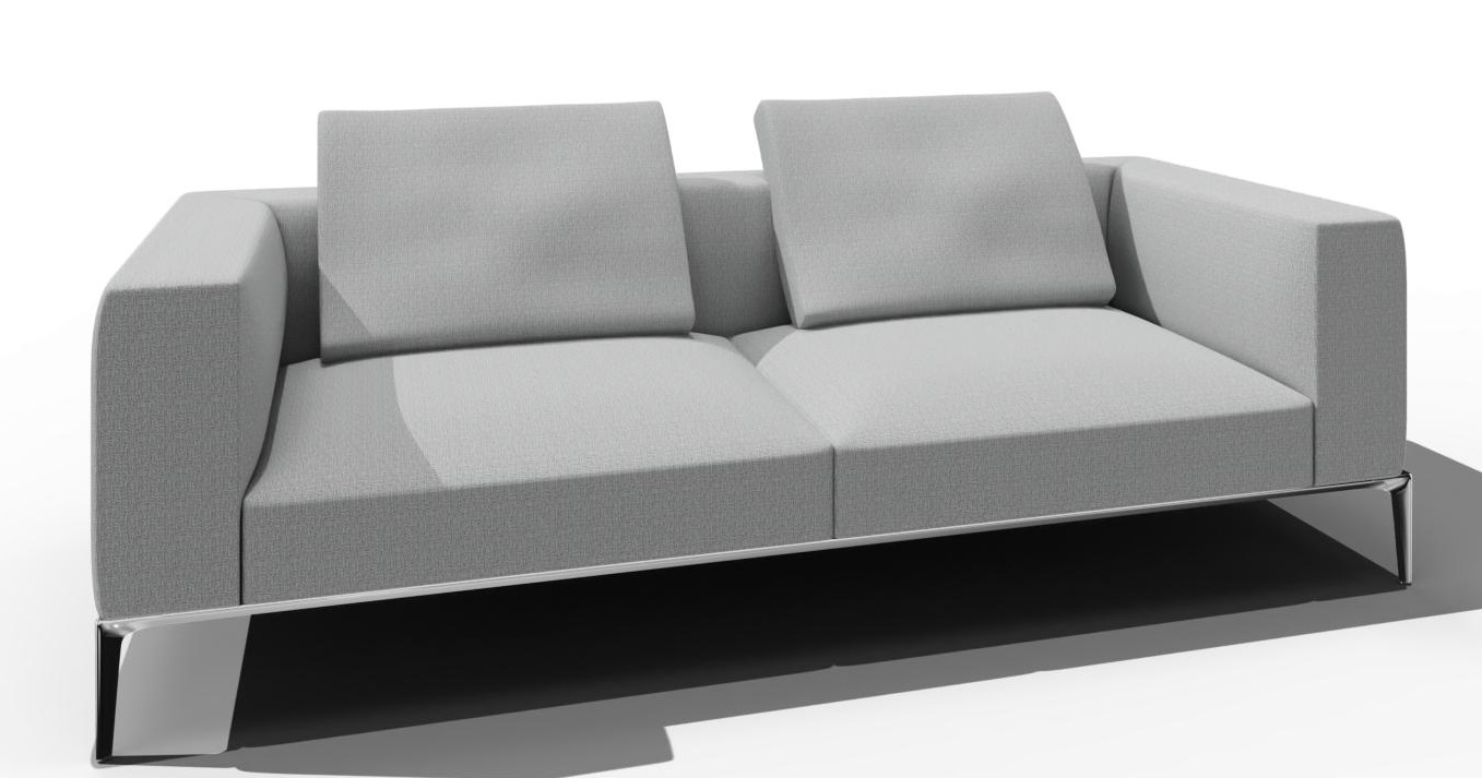 Jaan Living 3 Sitzer Sofa mit 2 Rückenkissen Vorzugskombination Walter Knoll Stoff Glint Steel
