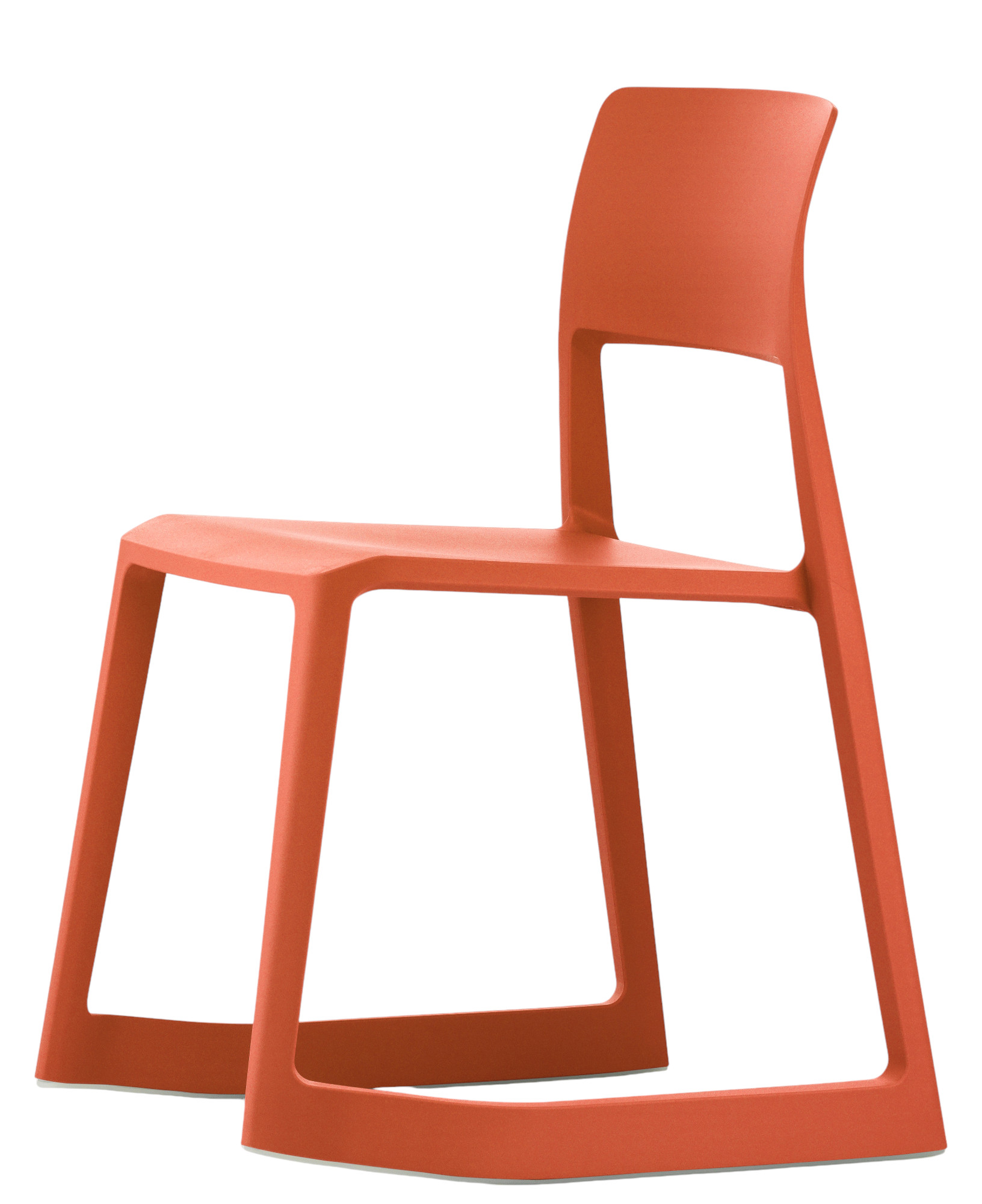 Vitra Tip Ton RE Stuhl aus Kunststoff in Koralle, ergonomischer Designstuhl für modernes Wohnen.