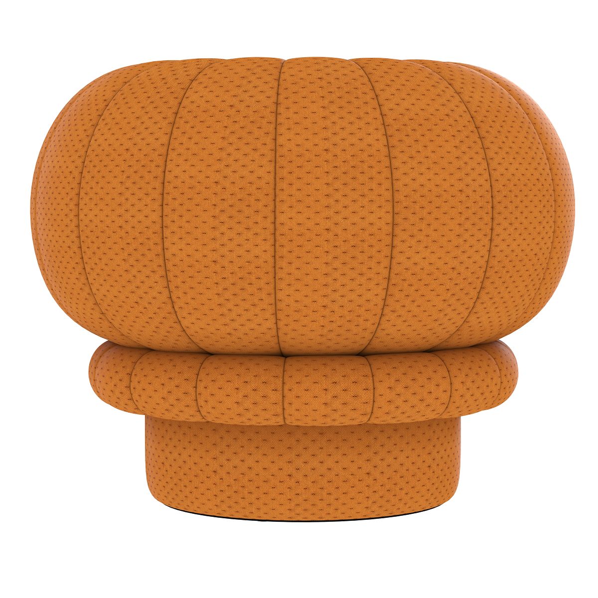 Oranger Claudie Pouf Hocker von Hartô: Gemütlicher Sitzhocker mit gerippter Oberfläche für Wohnzimmer und mehr.