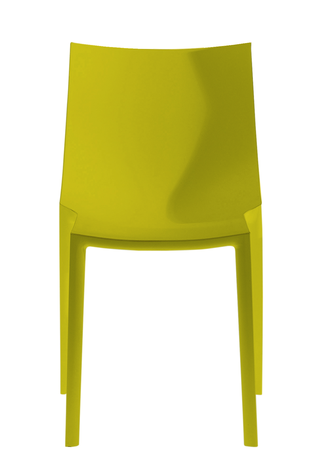 Bo Stuhl in Senfgelb von Driade, moderner Designstuhl für Esszimmer und Wohnbereich.