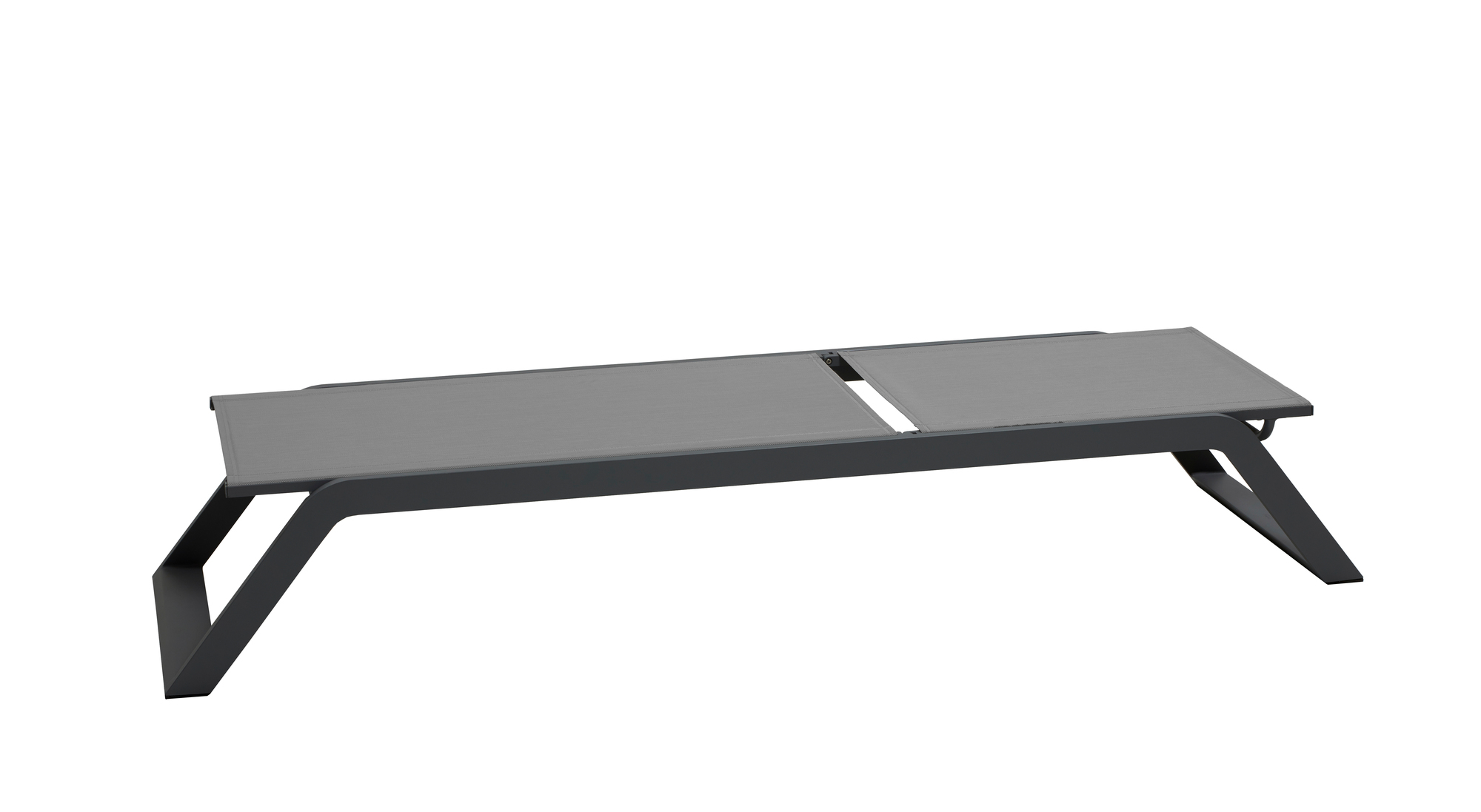 Graue Cane-Line Siesta Sonnenliege für den Garten oder die Terrasse, modernes Outdoor-Möbel Design.