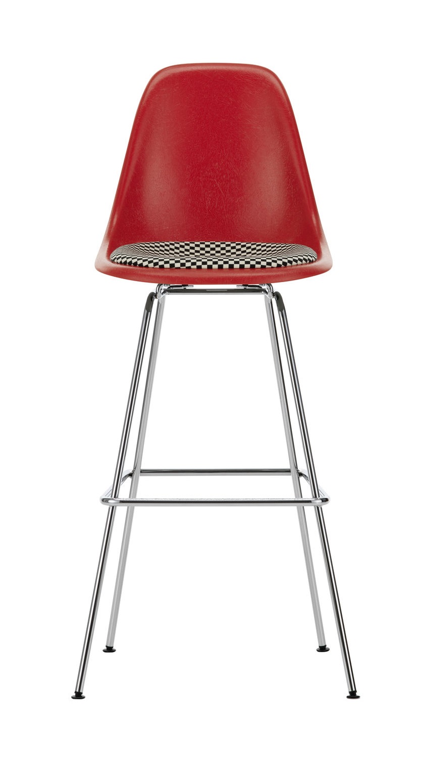 Eames Fiberglass Bar Stool High Barhocker mit Sitzpolster Vitra