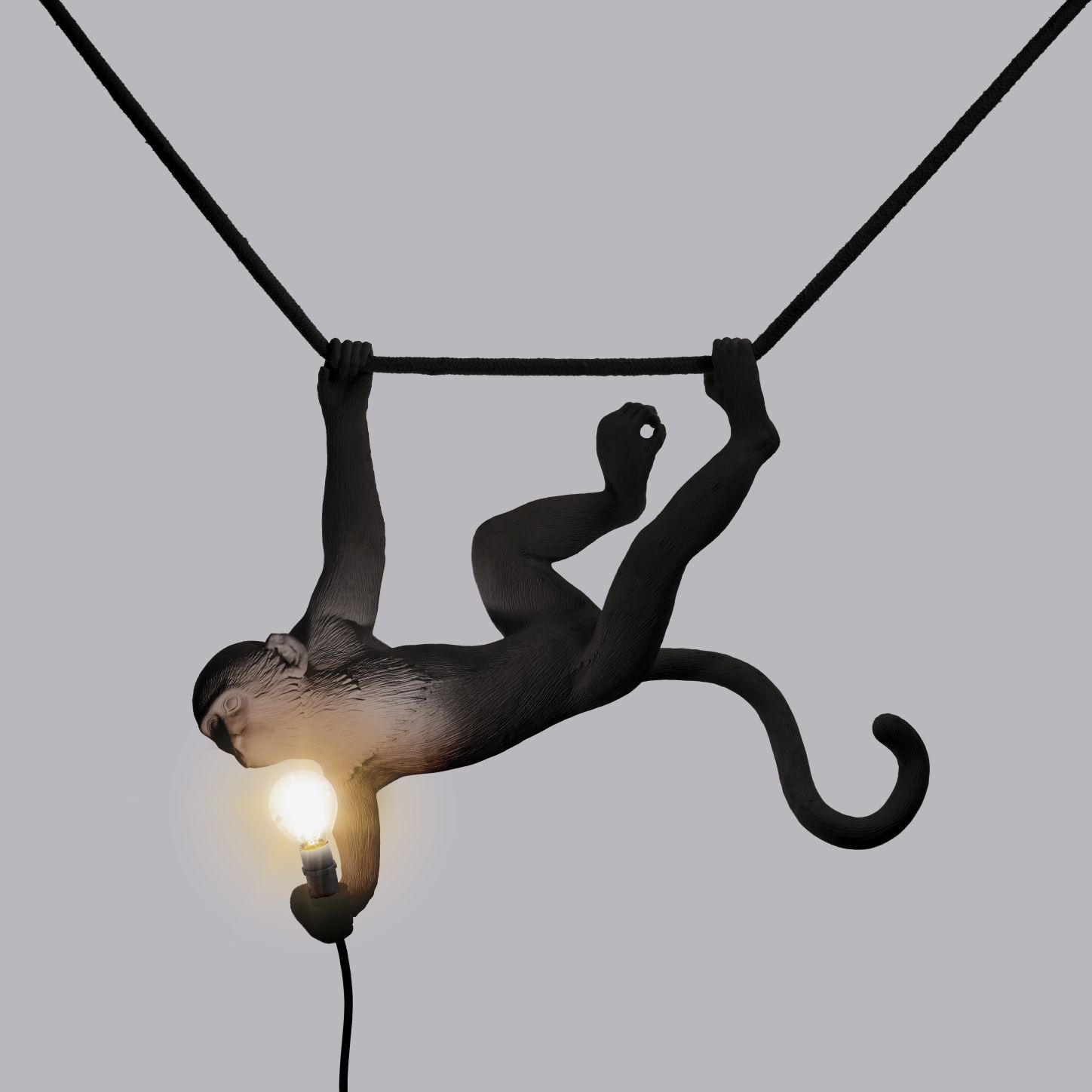 Monkey Lamp Swing Pendelleuchte Seletti Schwarz