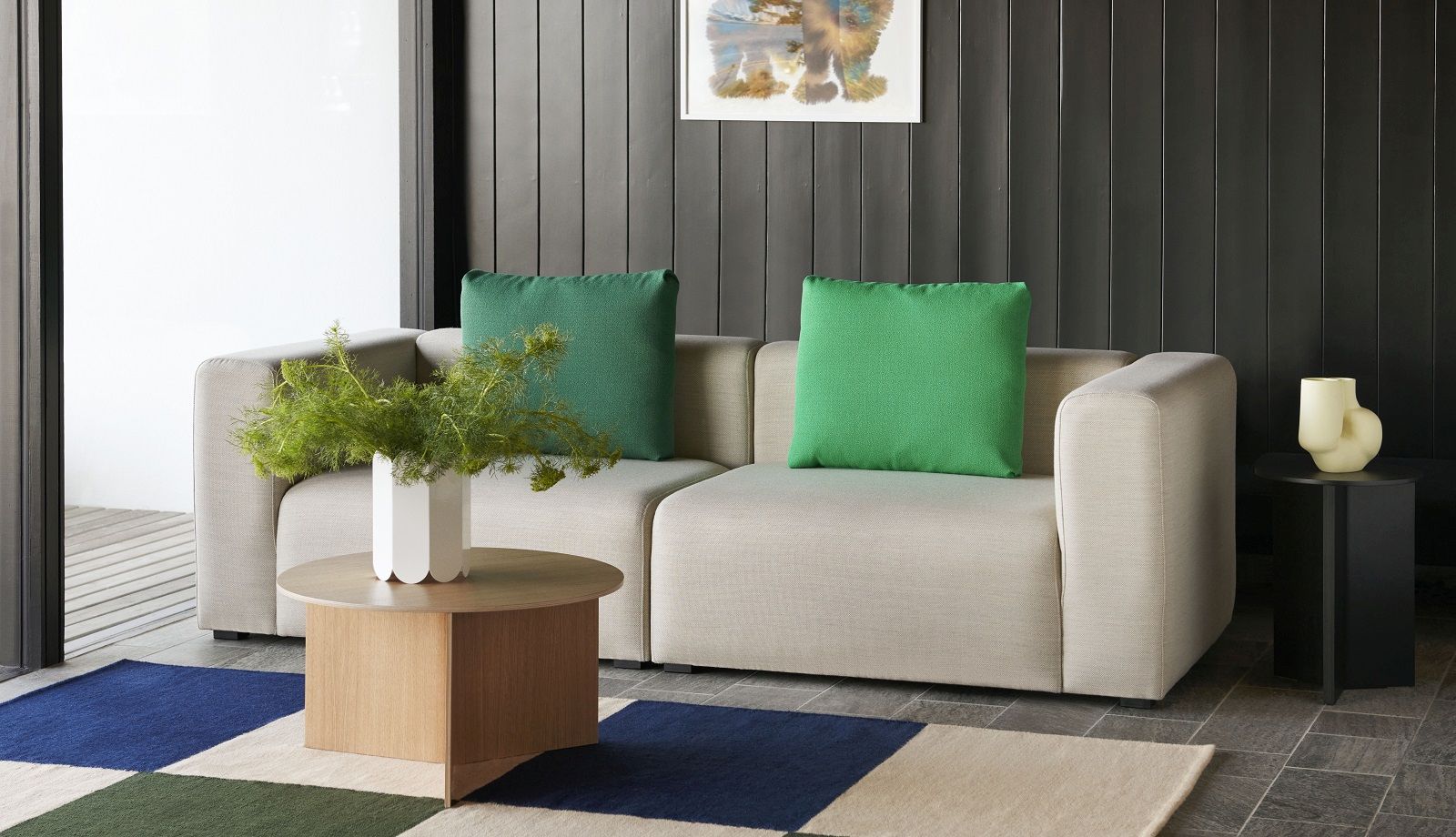 Slit Table Wood Round XL Beistelltisch / Couchtisch Hay