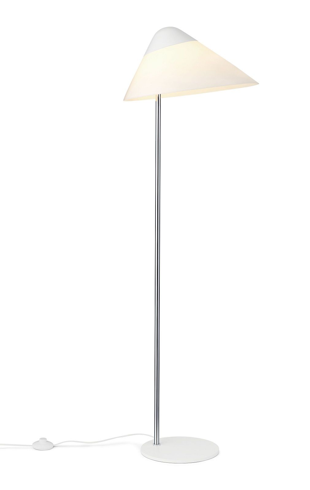 Helle HJW03 Opala Stehleuchte Midi von Carl Hansen & Søn mit weißem Schirm.