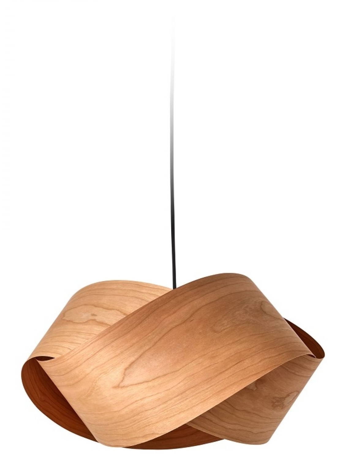 Nut Suspension Pendelleuchte Kabel und Baldachin SCHWARZ / Schirm Kirsche LZF Lamps EINZELSTÜCK