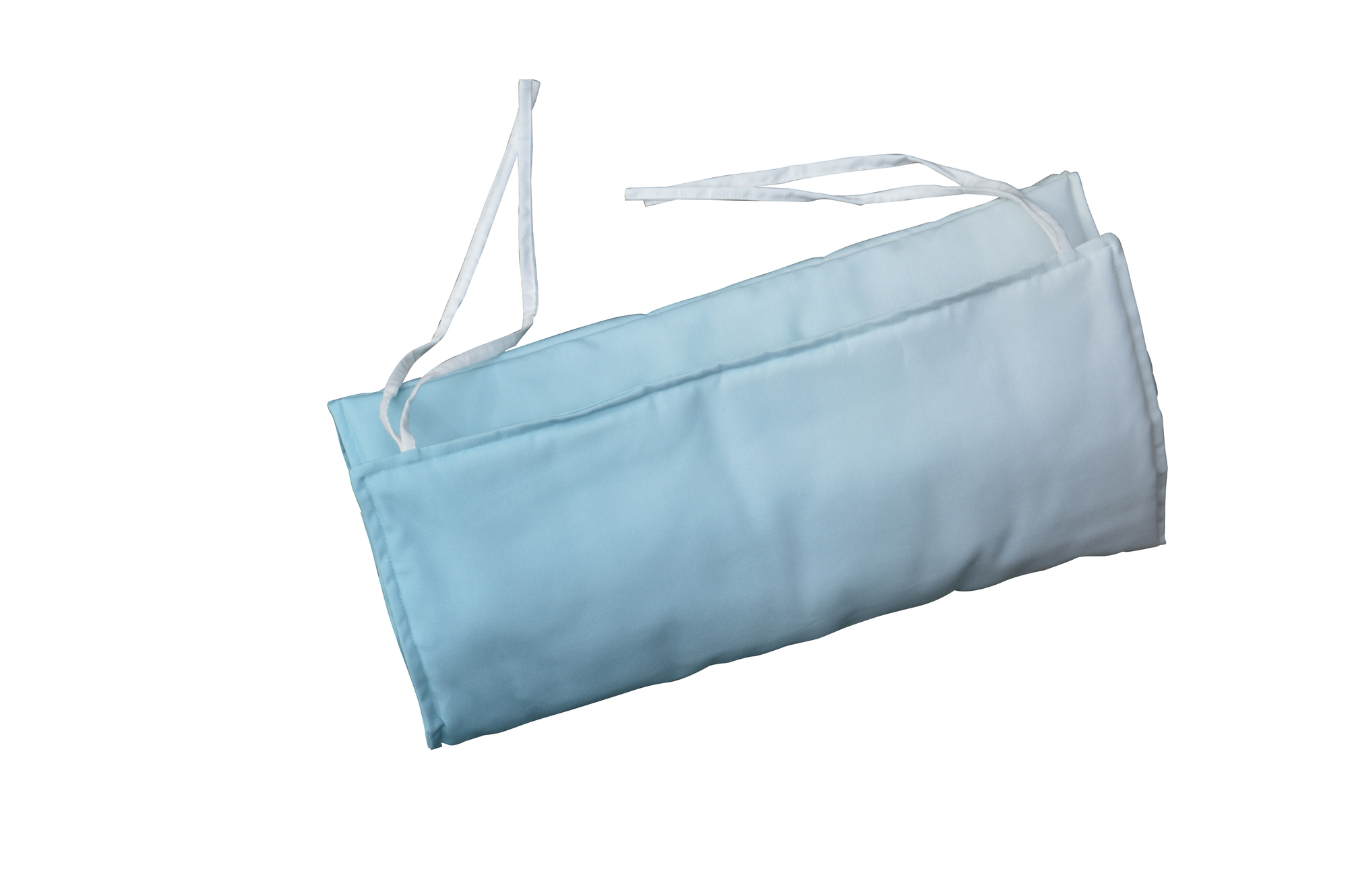 Luxury Auflage Padua Aqua Jan Kurtz: Hellblaue Gartenmöbel Auflage mit weißen Bändern.