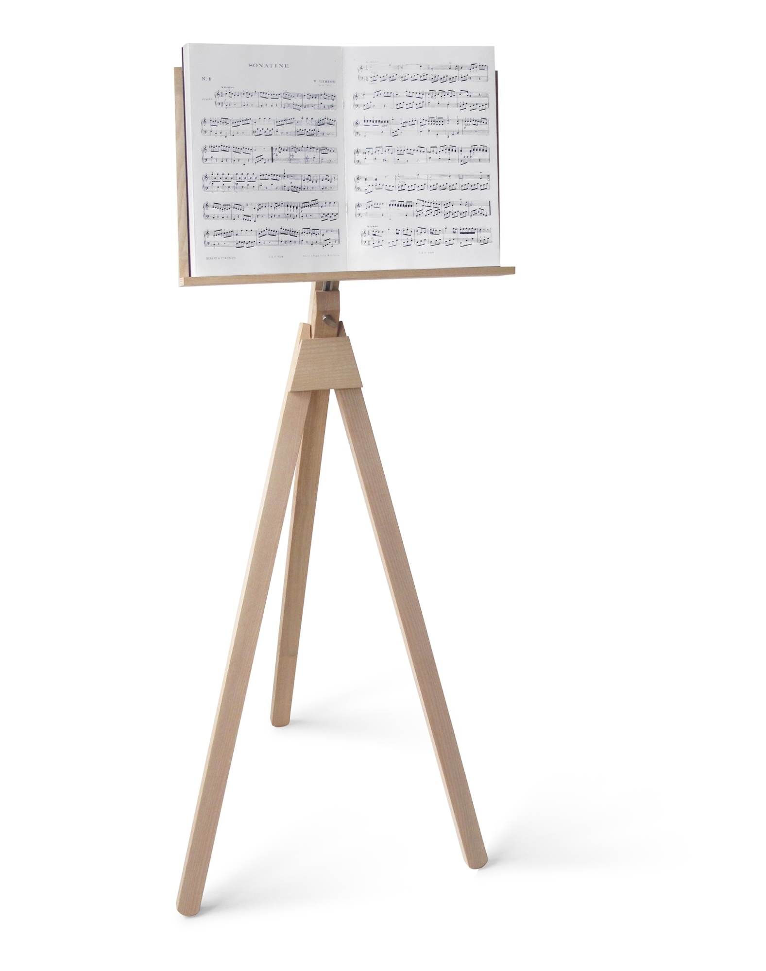 Heller Holz-Notenständer mit Notenblatt, Stehpult für Musiker, EINZELSTÜCK für Orchester und Zuhause.