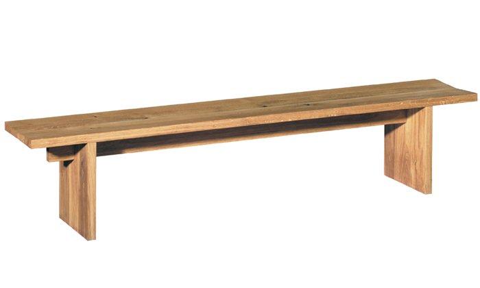 BE02 Taro Bank e15 aus massivem Holz, eine moderne Sitzbank für Wohnraum und Garten.