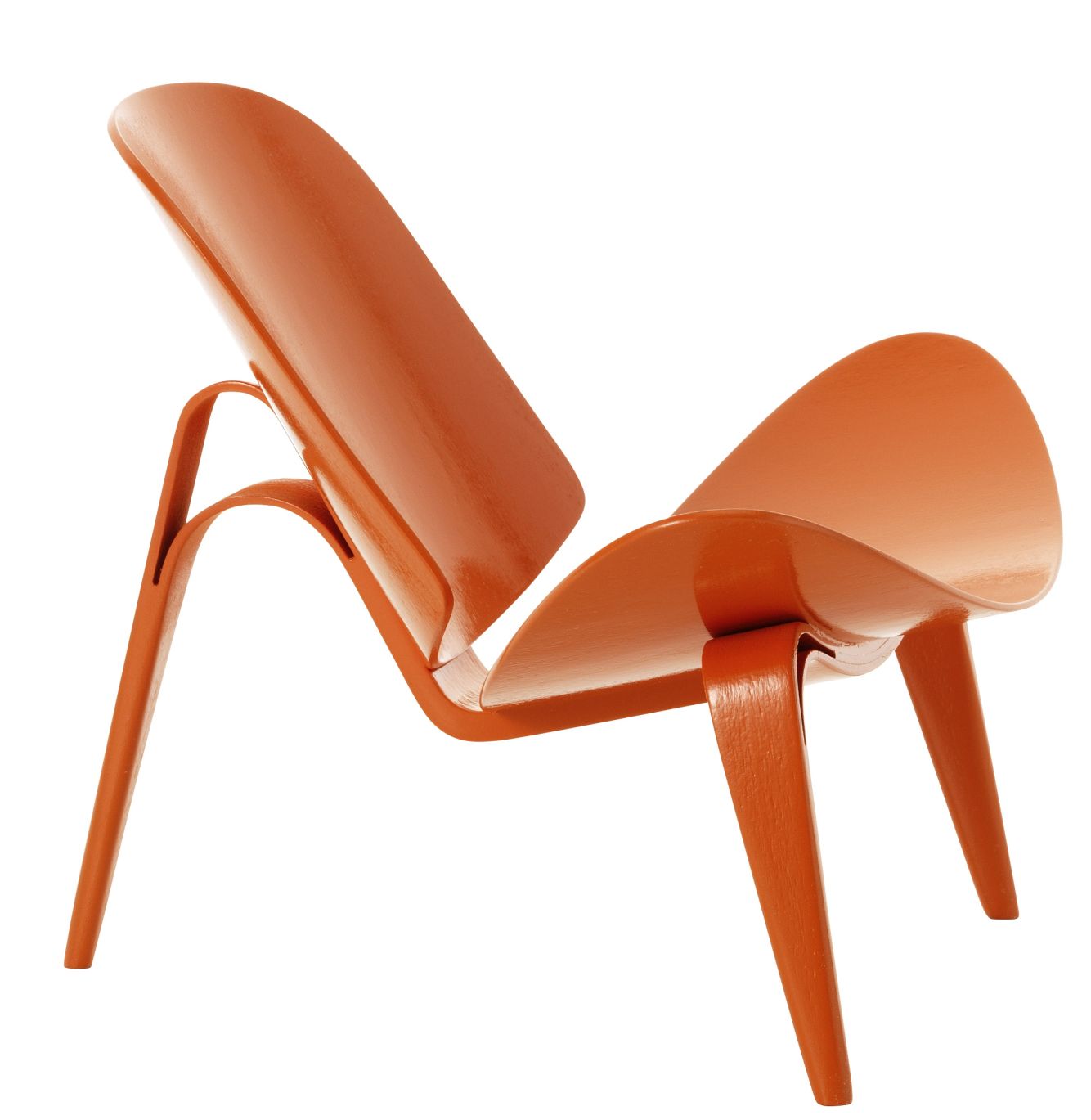 Orangefarbener 3-benet Skalstol Miniatur Stuhl von Vitra, ikonisches Designmöbel für Sammler und Designliebhaber.