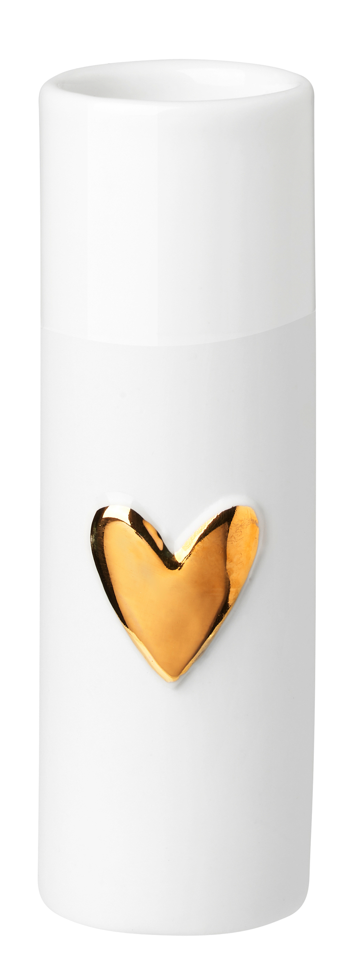 Weiße Räder Wolke Sieben Minivase mit goldenem Herz, moderne Deko für Wohnzimmer und Tischdekoration.