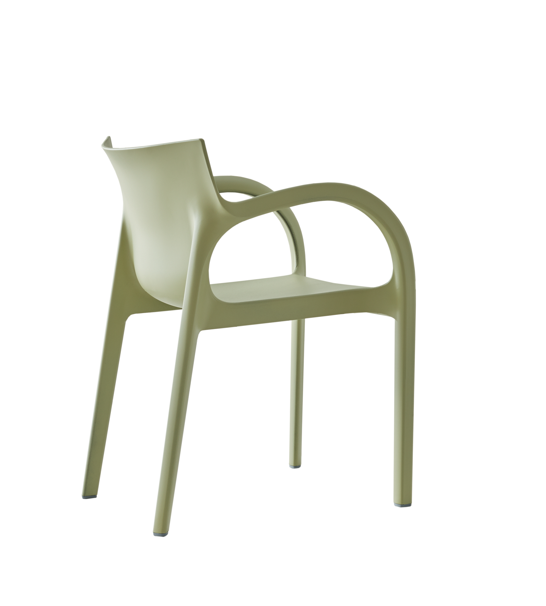 Poppystar Outdoorstuhl, stapelbar, im 4er-Pack, Segis grün, Gartenstuhl mit Armlehnen, Kunststoff, wetterfest.